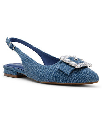 Anne Klein Women's Kenni Embellished Buckle Slingback Flats - Macy's | Macy's