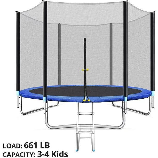 TRIPLE TREE 10 FT Trampoline with Safe Enclosure Net, 661 lbs Capacity for 3-4 Kids, Outdoor Fitn... | Walmart (US)
