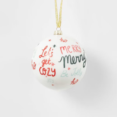 Enamel Glossy Ball Words Christmas Tree Ornament - Wondershop™ | Target