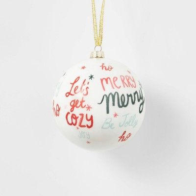 Enamel Glossy Ball Words Christmas Tree Ornament - Wondershop&#8482; | Target