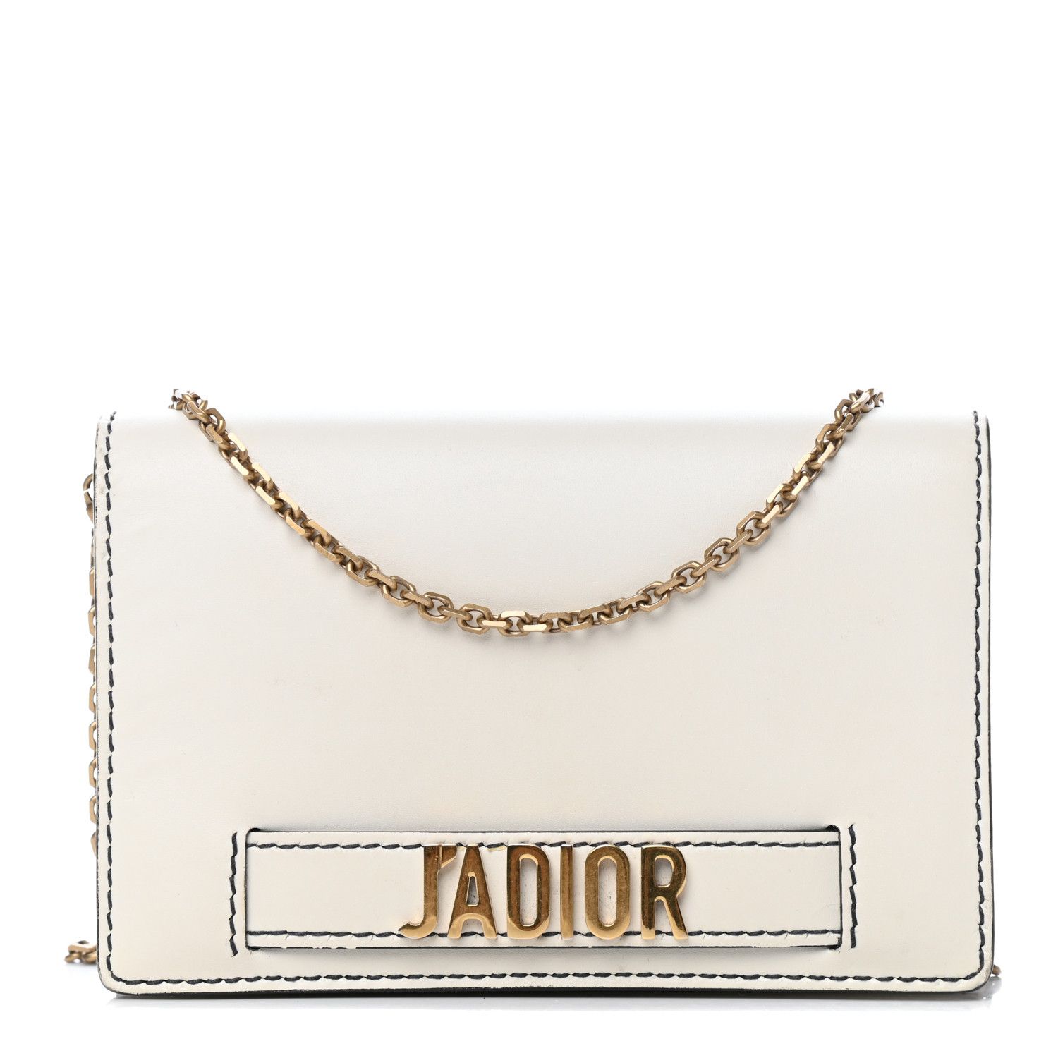 DIOR Calfskin J'Adior Wallet on Chain Pouch Off White | Fashionphile