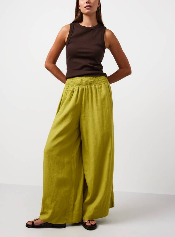 Buy Lime Linen Blend Wide Leg Trousers 12 | Co-ords | Tu | Tu Clothing