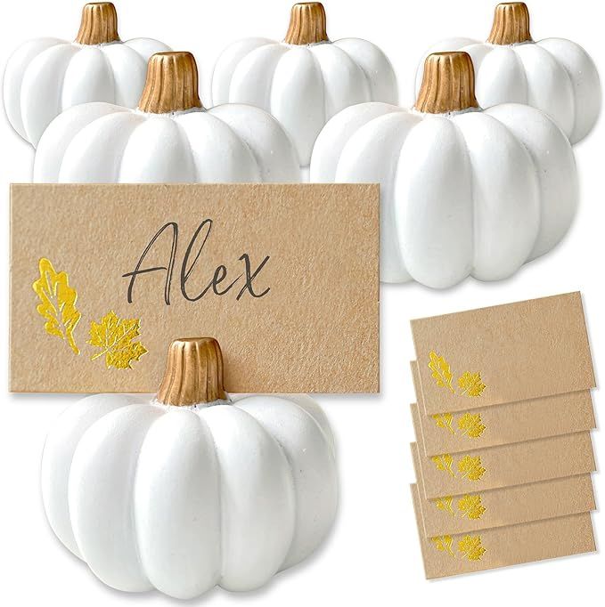 Kate Aspen Rustic Pumpkin, Thanksgiving Table Décor, Fall Themed Weddings, White | Amazon (US)