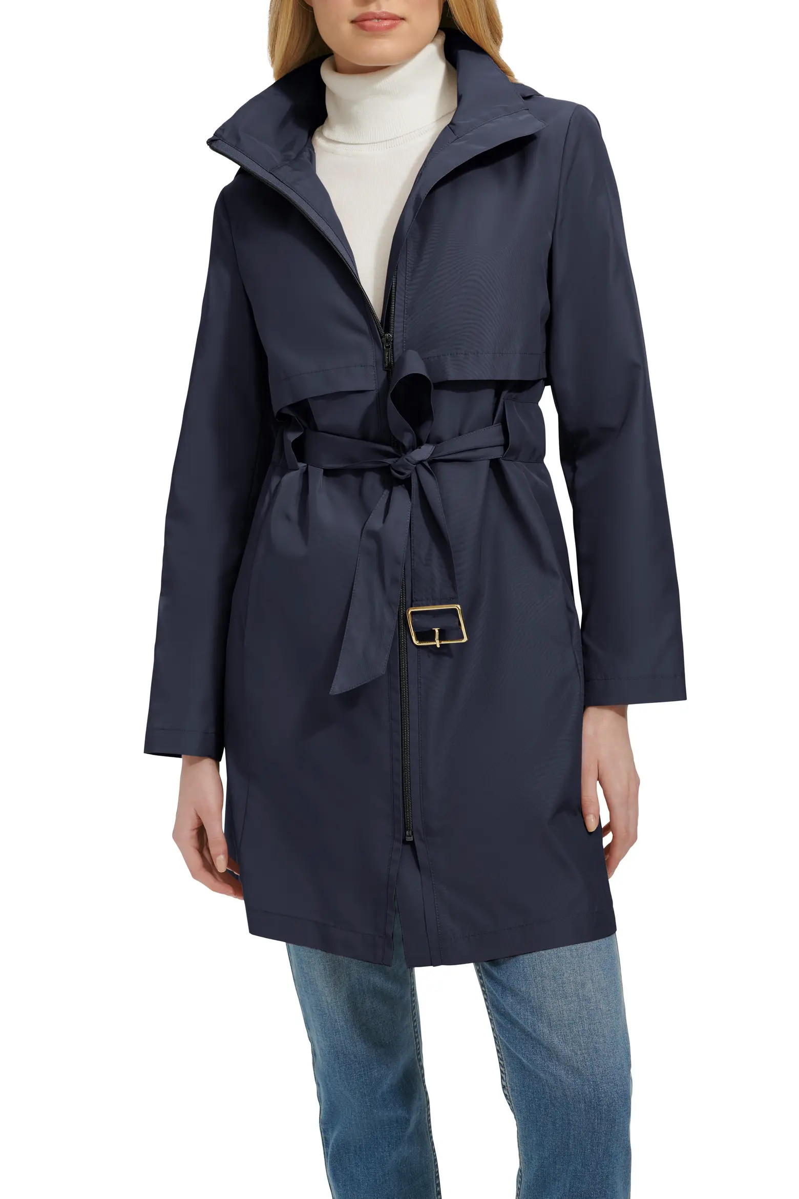 Belted Travel Packable Hooded Rain Jacket (Women) | Nordstrom | Nordstrom