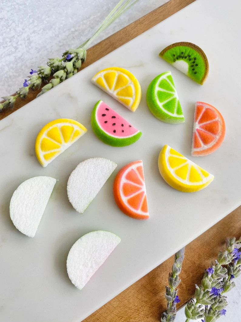 EDIBLE SUGAR FRUIT Slice (20 Pieces) Cupcake or Cake Toppers by Lucks - Watermelon, Lime, Lemon, ... | Etsy (US)