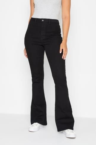 LTS Tall Black Denim Flared Jeans | Long Tall Sally
