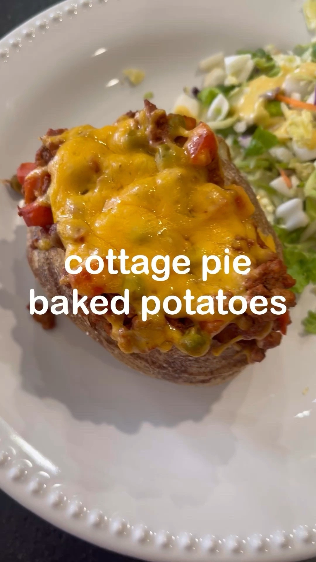 Cottage pie baked potatoes

4 baking potatoes
1 pound lean ground beef
½ cup chopped onion (I use frozen when cooking)
1 minced garlic clove 
One 6-ounce can tomato paste
¼ cup Worcestershire sauce
1 1/2 cups beef broth
2 cups frozen peas & carrots thawed 
1 cup shredded cheddar

Wash potatoes, pierce with fork, drizzle with olive oil & salt. Bake at 400° for 1 hour +

Heat cast iron & add ground beef. Add onion, garlic & pinch of salt. Cook until brown, drain if necessary.

Stir in tomato paste, Worcestershire sauce, & broth.

Add veggies, s&p and simmer until thickened.

Cut open potatoes & spoon meat into each potato. Top with cheese. Broil 2-3 minutes.



#LTKfindsunder50 #LTKVideo #LTKhome