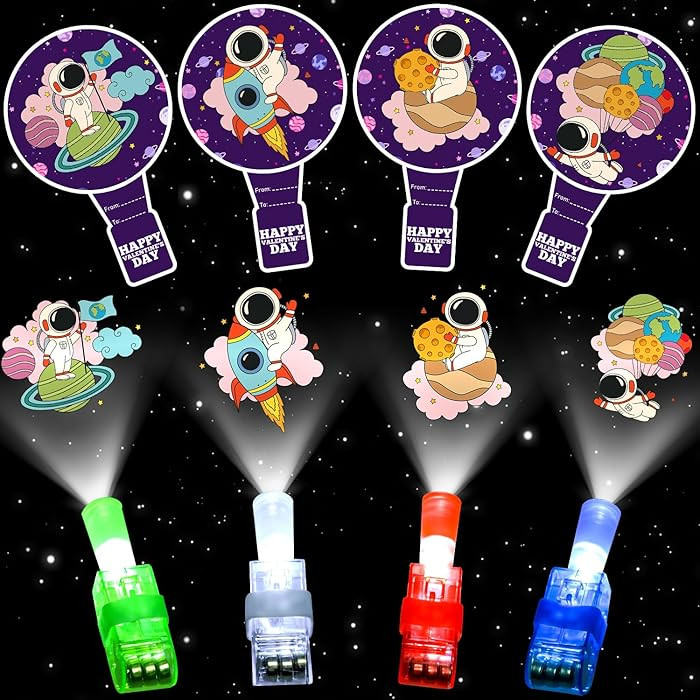 MOVINPE Valentines Day Exchange Gifts for Kids Classroom, 28 Packs Finger Lights with Valentines ... | Amazon (US)