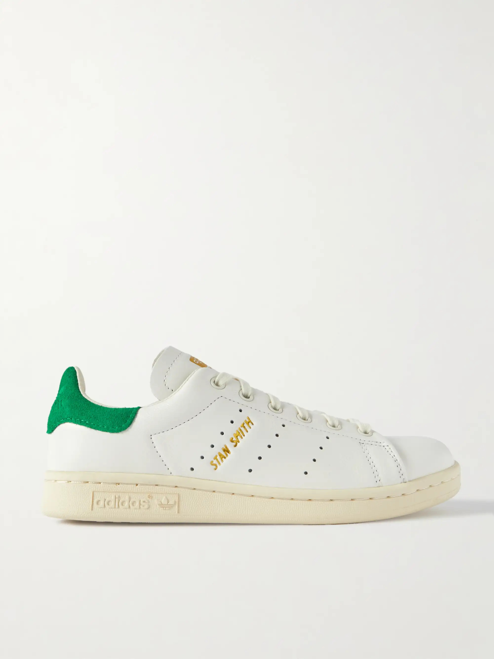 Stan Smith Lux suede-trimmed leather sneakers | NET-A-PORTER (UK & EU)