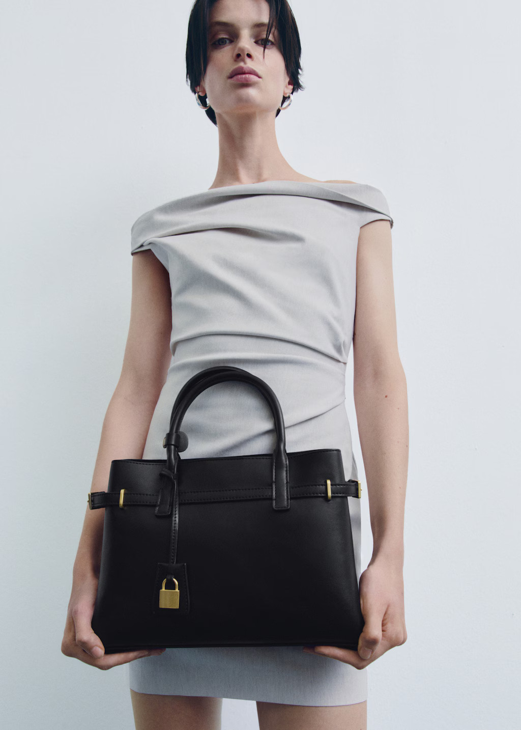 Shopper bag with padlock - Women | MANGO United Kingdom | MANGO (UK)