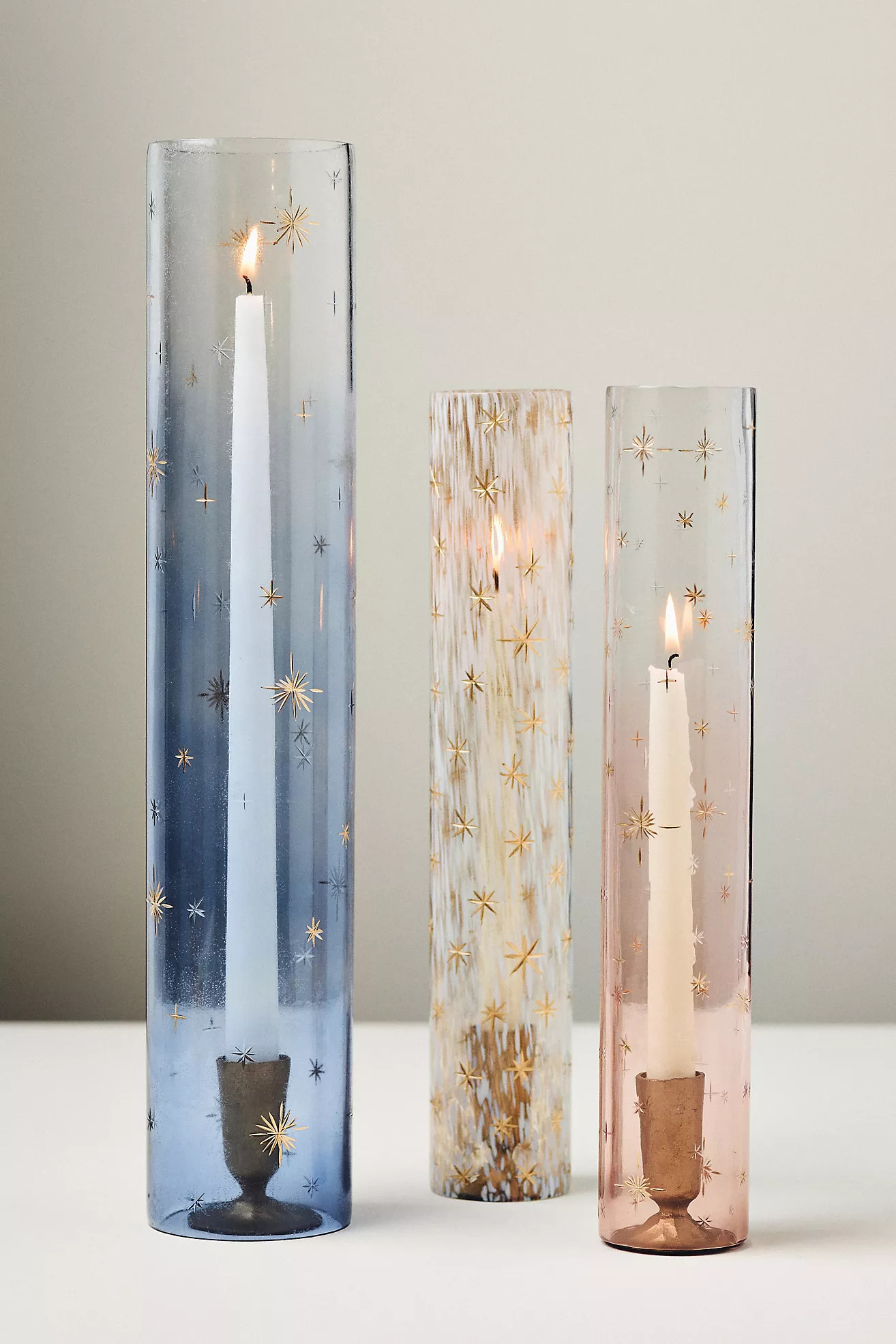 Celestial Etched Chimney Glass Candle Vase | Anthropologie (US)