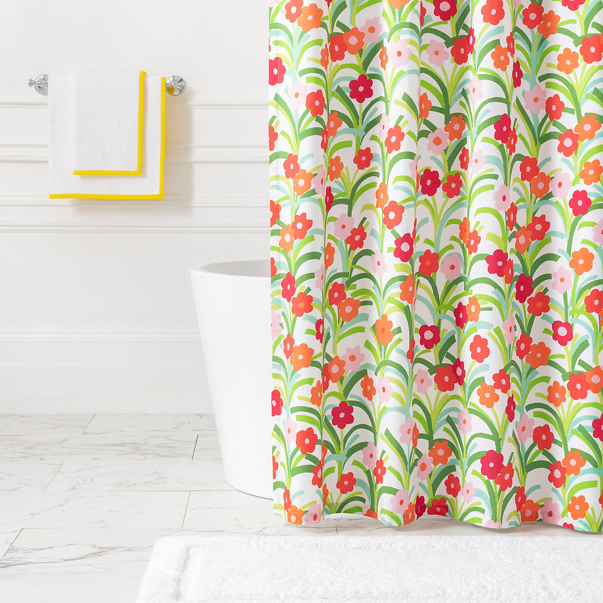 Playful Posies Multi Shower Curtain | Annie Selke
