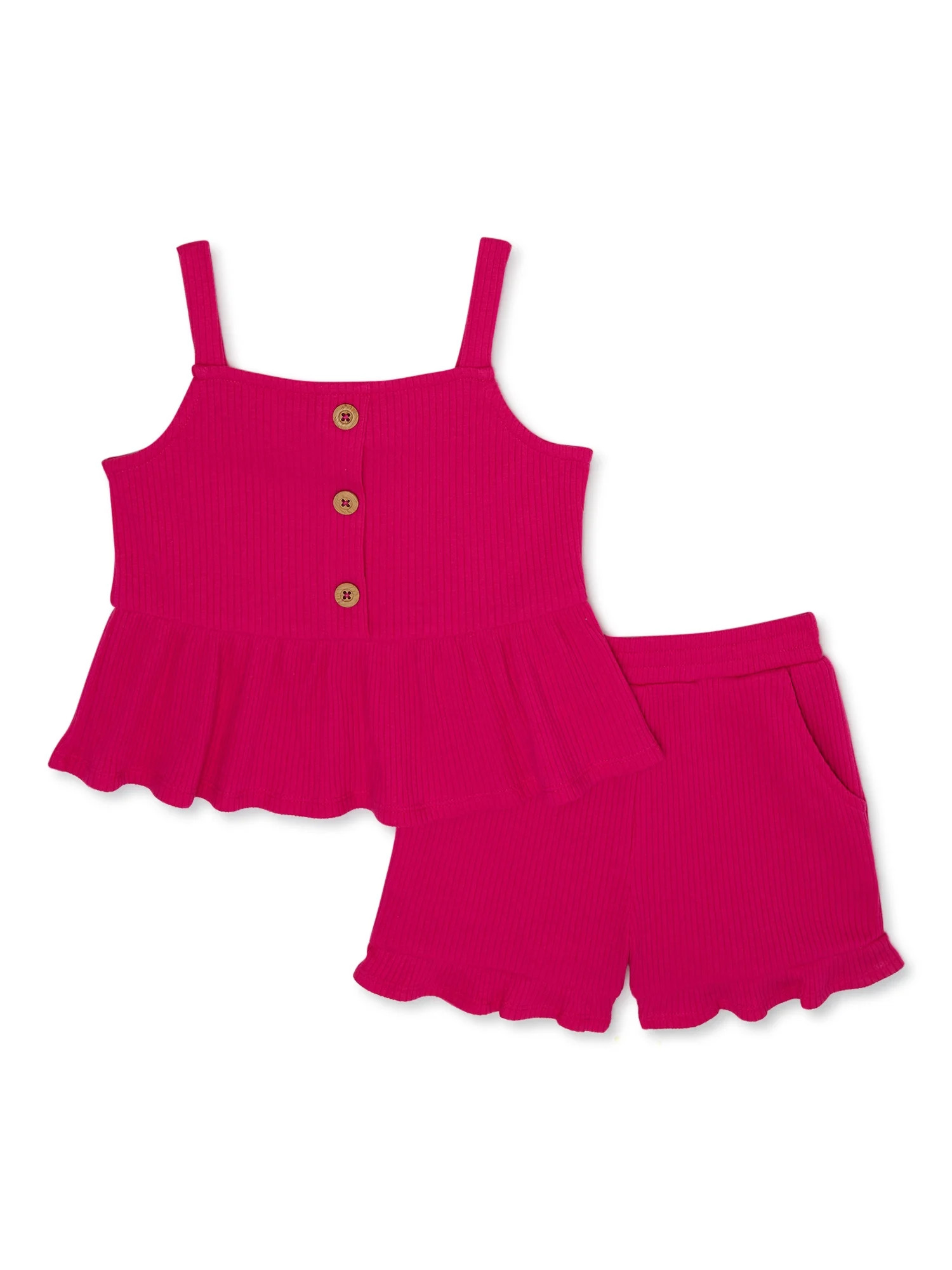Wonder Nation Toddler Girls Short Set, Sizes 12M-5T | Walmart (US)
