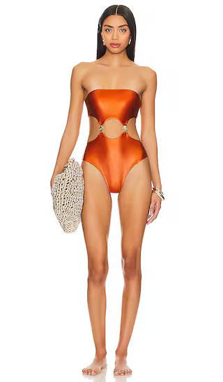 Georgina One Piece in Spice Burnt Orange Swimsuit Orange One Piece Swimsuit Orange Bathing Suit | Revolve Clothing (Global)