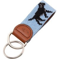 Black Lab Needlepoint Keychain Handmade Cotton Key Fob With Leather Backing | Etsy (US)
