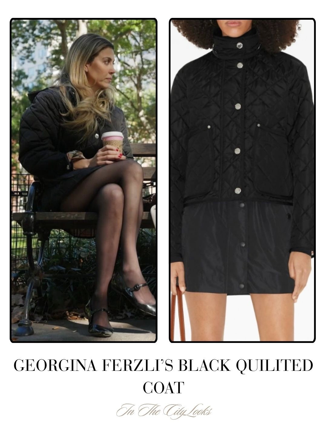 Georgina Ferzli’s Black Quilted Coat