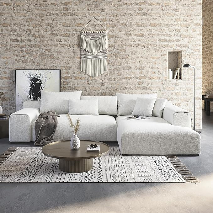 Acanva Modern L-Shaped Sectional Couch for Living Room, Bedroom, Comfy Sofa Set with Oversized Lo... | Amazon (US)