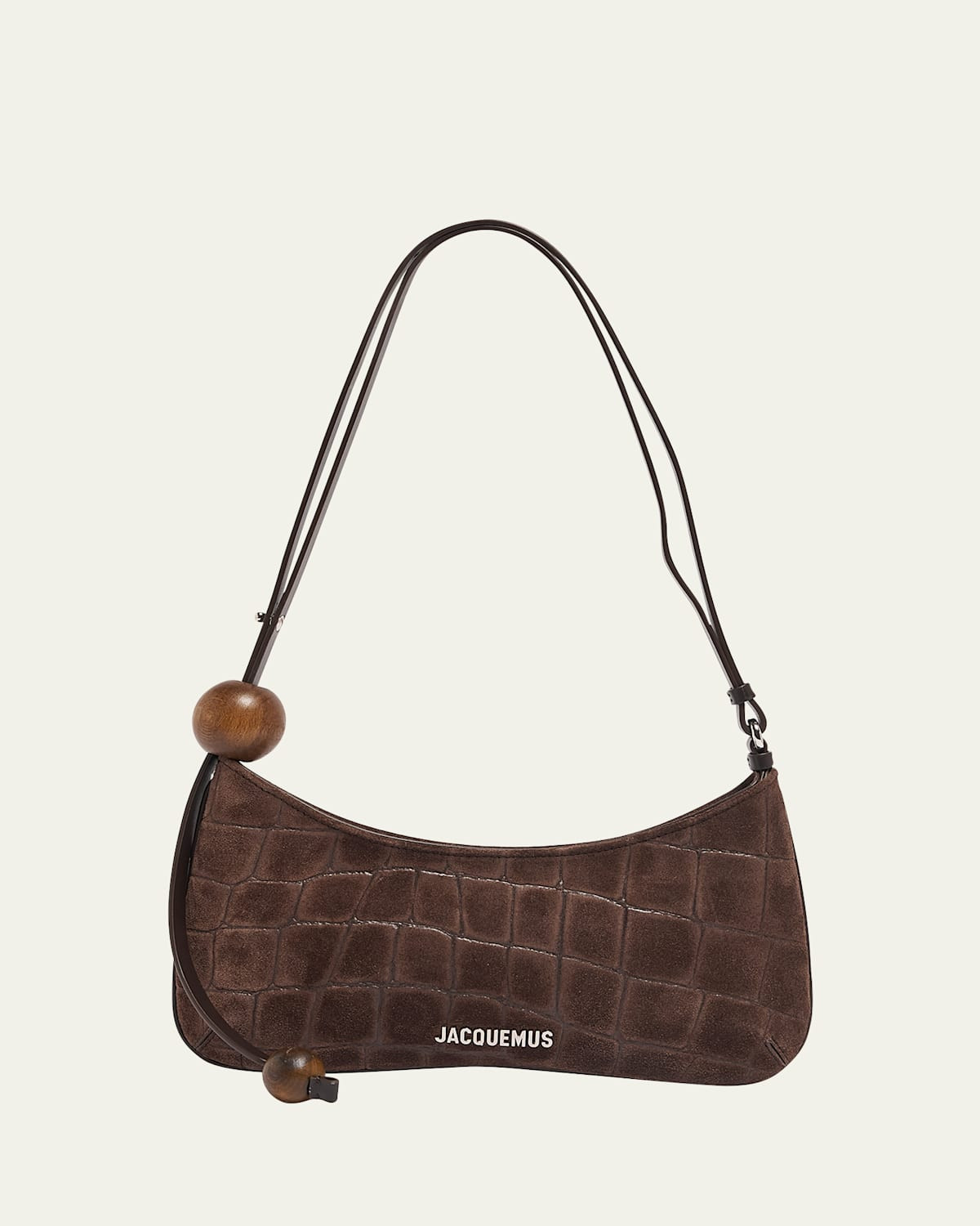 Le Bisou Croc-Embossed Suede Shoulder Bag | Bergdorf Goodman