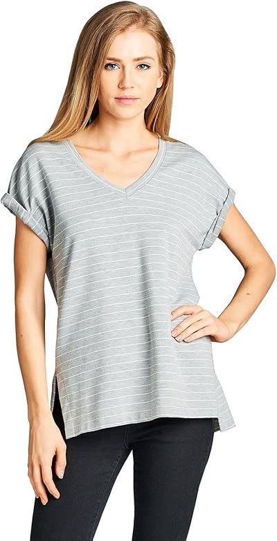 Everyday Striped Butter Soft V-Neck Tee | Amazon (US)