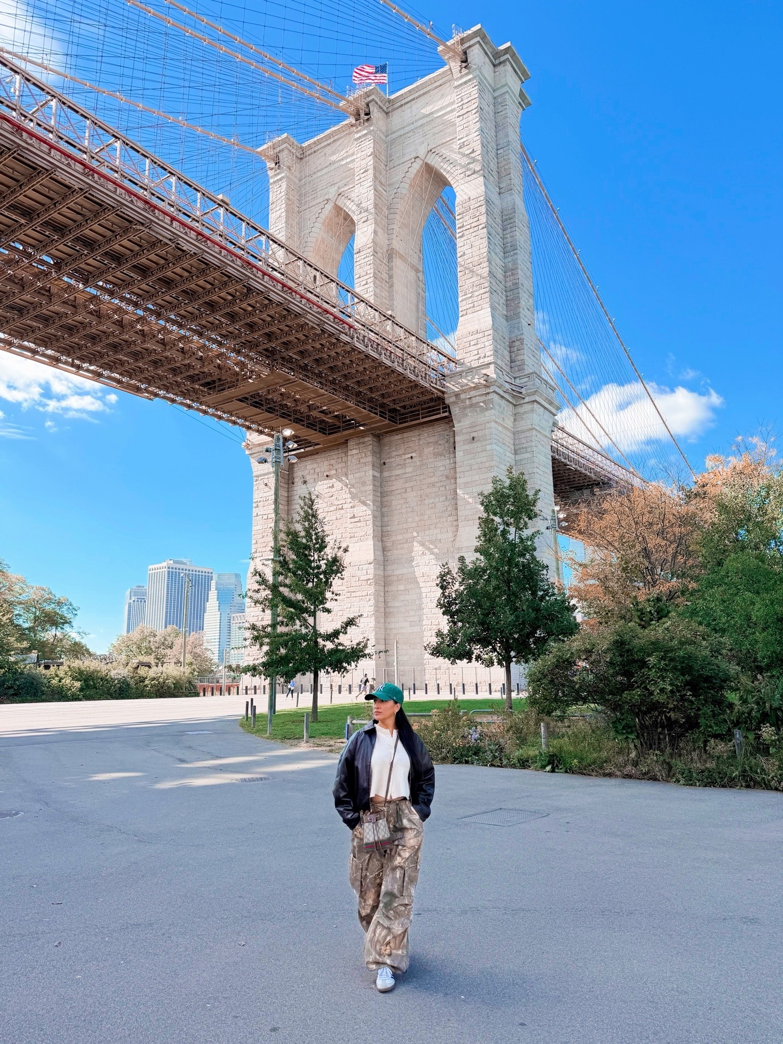 Bomber Jacket, camouflage oversized pants, New York , ootd

#LTKdayinmylife #LTKootd #LTKOver40