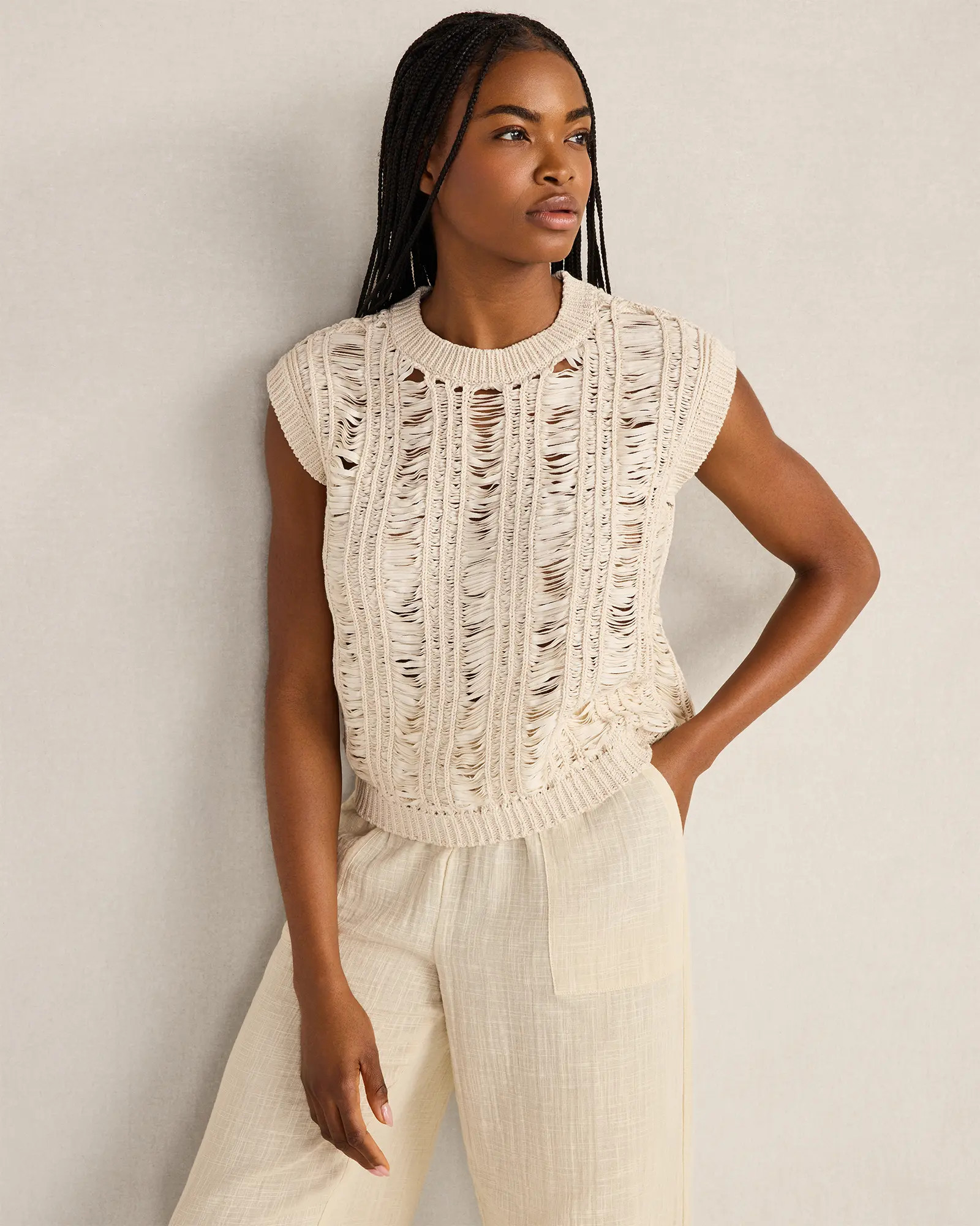 Organic Cotton Tape Yarn Sweater Vest (Women) | Nordstrom | Nordstrom