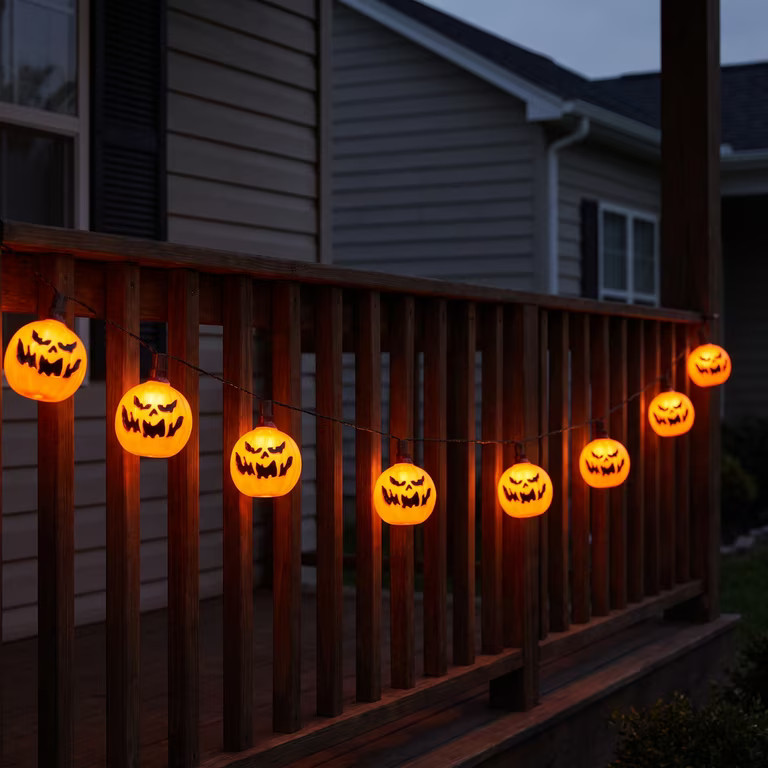 Indoor/Outdoor 10-Count LED Pumpkin String Lights, Warm White, 6.5', Halloween by Way To Celebrat... | Walmart (US)