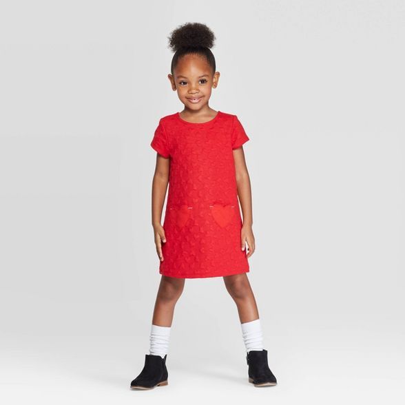 Toddler Girls' Heart Dress - Cat & Jack™ Red | Target