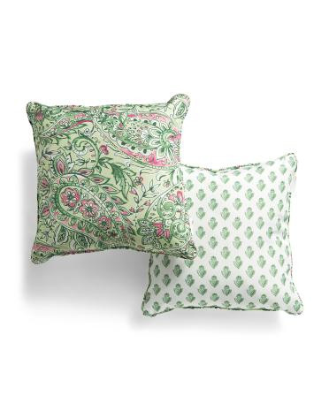 18x18 2pk Garden Gala Paisley Indoor Outdoor Pillows | TJ Maxx