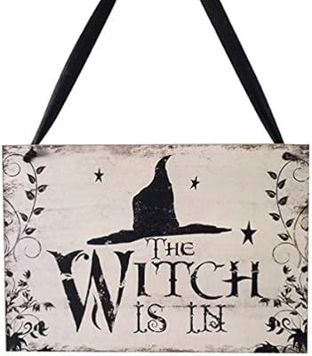 Tinksky Halloween Welcome Sign Hanging Tag with Witch Hat Pattern Decoration Props for Door Windo... | Amazon (US)