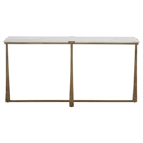 Mikayla Modern Classic White Marble Rectangular Console Table | Kathy Kuo Home