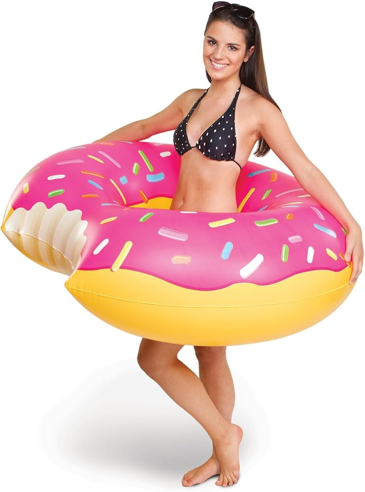 BigMouth Inc. Giant Frosted Donut Pool Float, 4' Wide, Inflatable Floatie Tube, Blow Up Swim Ring... | Amazon (US)