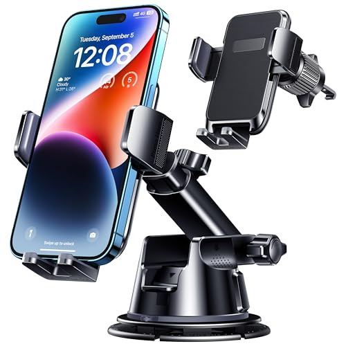 DOLYOFG Car Phone Holder Mount, [Military-Grade Suction & Super Sturdy Base] 3 in 1 Universal Phone Mount for Car Dashboard Windshield Air Vent Hands Free Car Mount for iPhone Android Smartphone | Amazon (US)