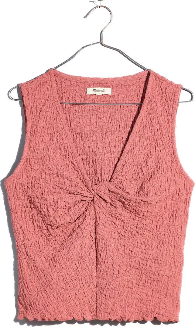 Popcorn Knit Twist Front Sleeveless Crop Top | Nordstrom