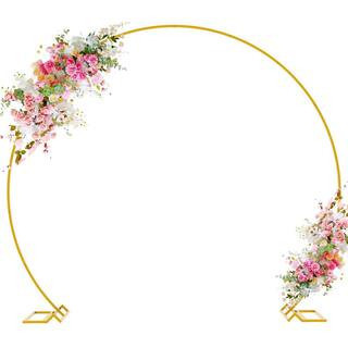 Gold 84 in. x 96 in. Metal Round Backdrop Stand, Classic Semicircular Arch for Wedding, Party Decoration & Balloon Arch | The Home Depot