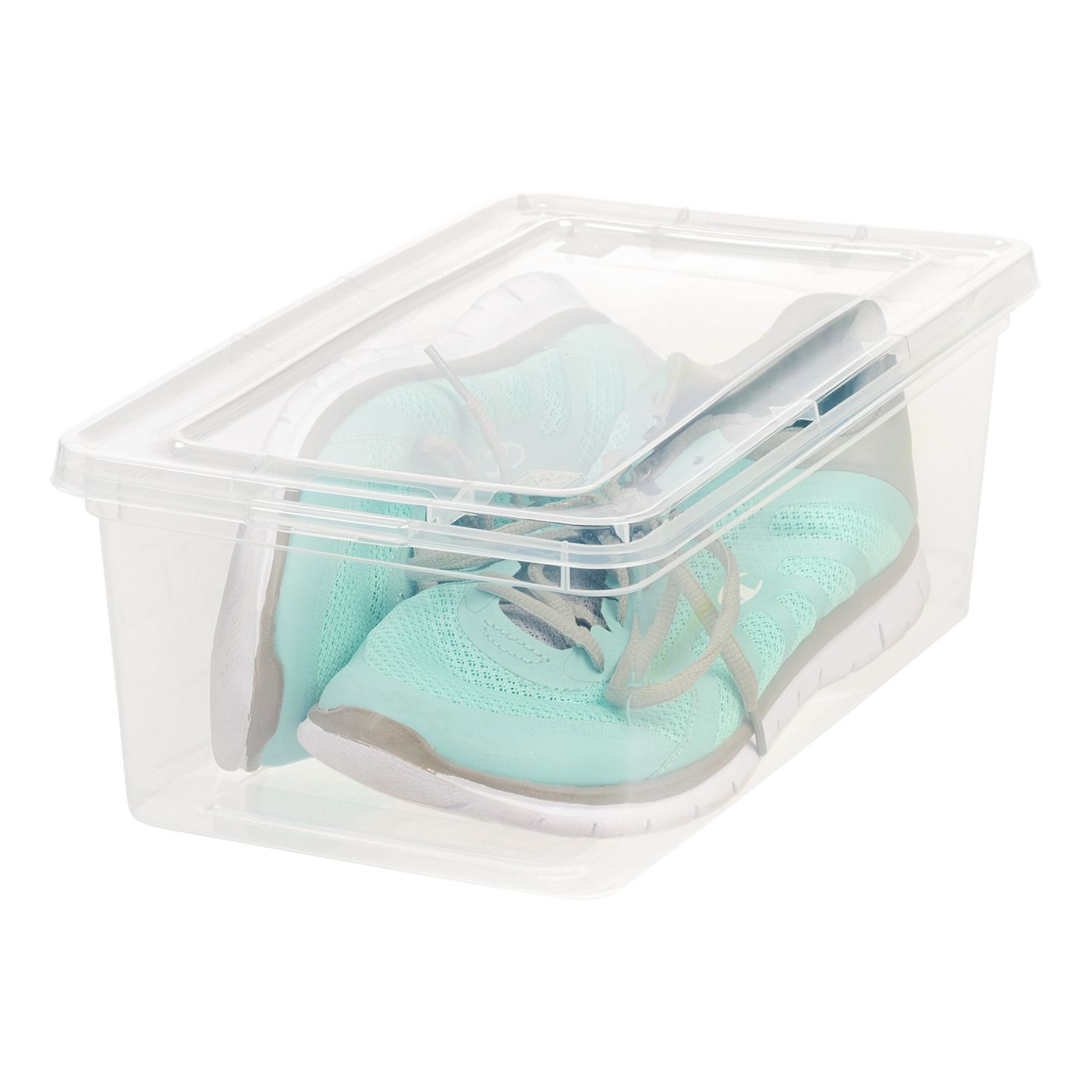 Mainstays 5 Quart Stackable Plastic Lidded Closet Organizer Box - Clear - Set of 20 - Walmart.com | Walmart (US)