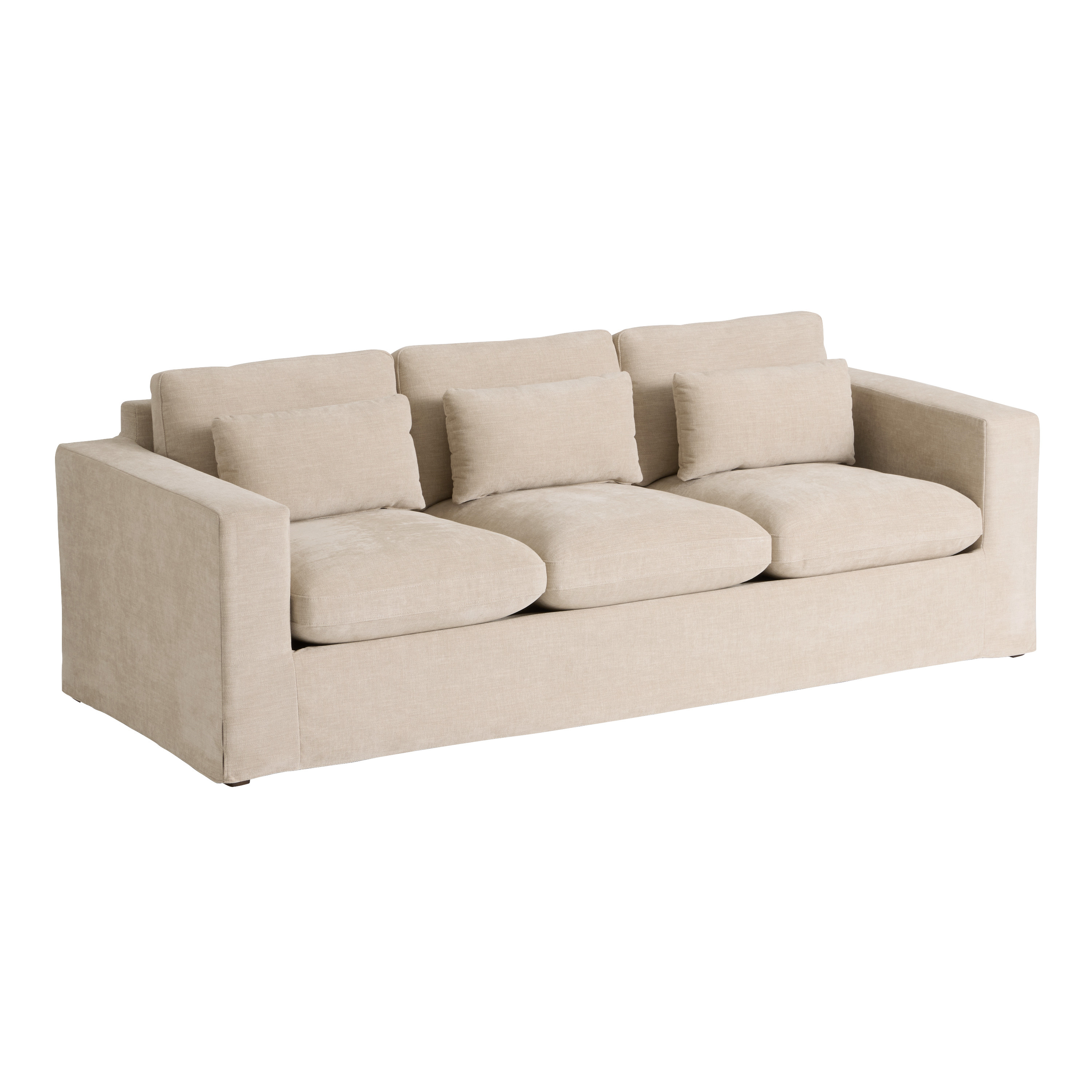 Carlyle Ivory Faux Slipcover Track Arm Sofa | World Market