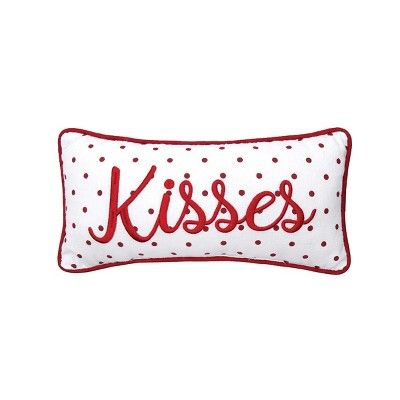 C&F Home 6" x 12" Kisses Dot Petite Accent Pillow Valentine's Day Printed and Embroidered | Target