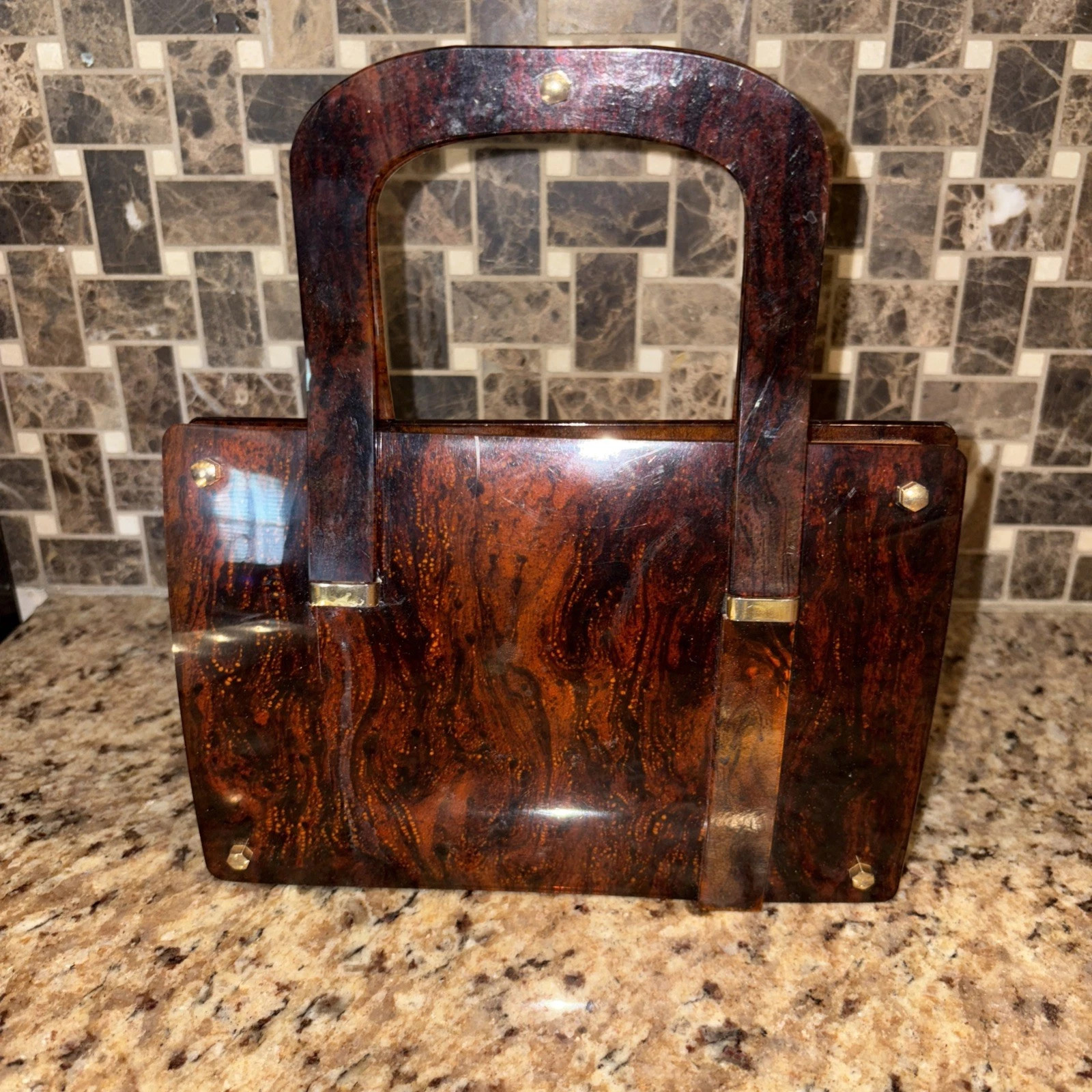 Vtg  Kornet Bakelite Lucite  Tortoiseshell Hand Purse adorable magnet close 5X8 | eBay | eBay US
