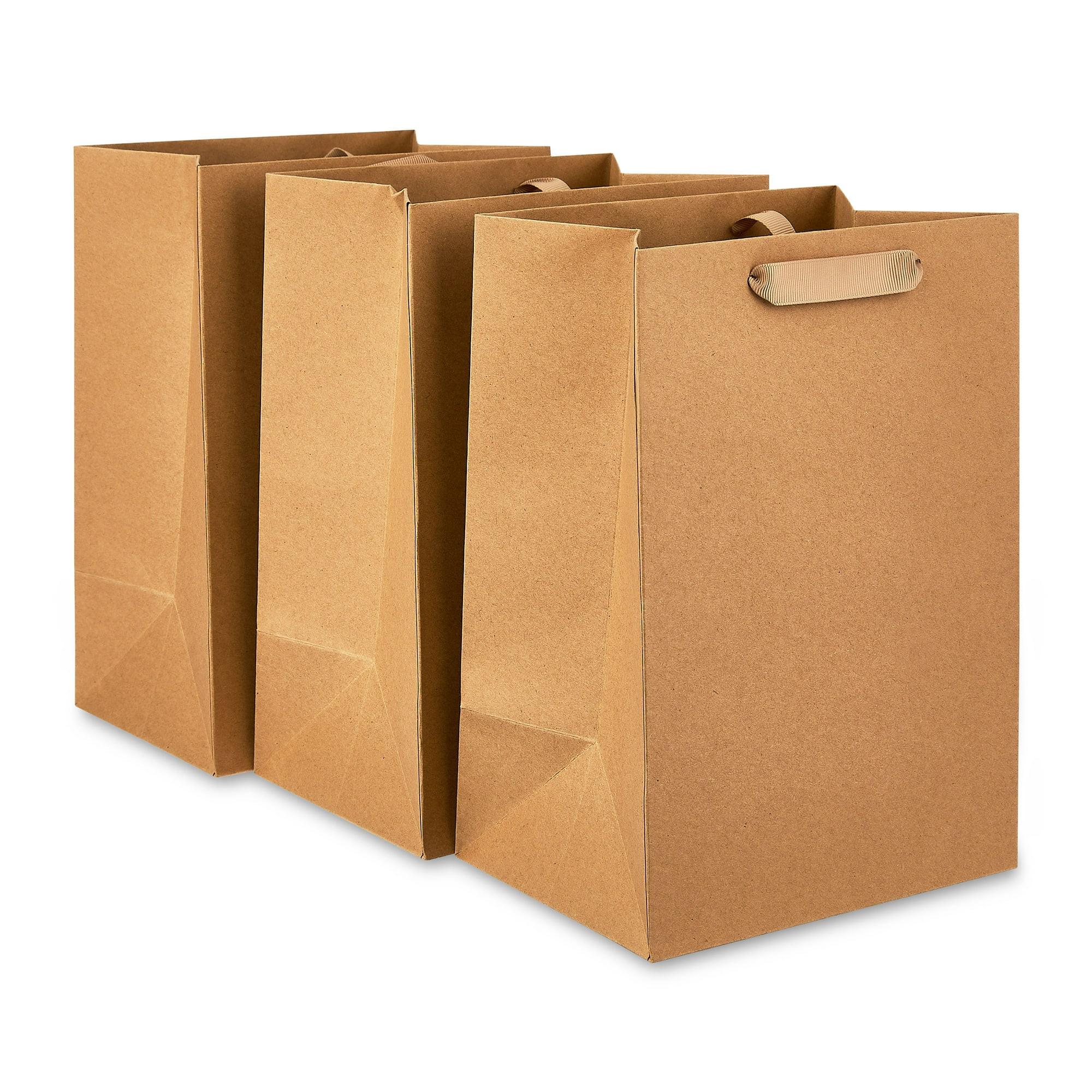 Large Brown Kraft Gift Bags, 7" x 10", 3 Count, by Way To Celebrate | Walmart (US)