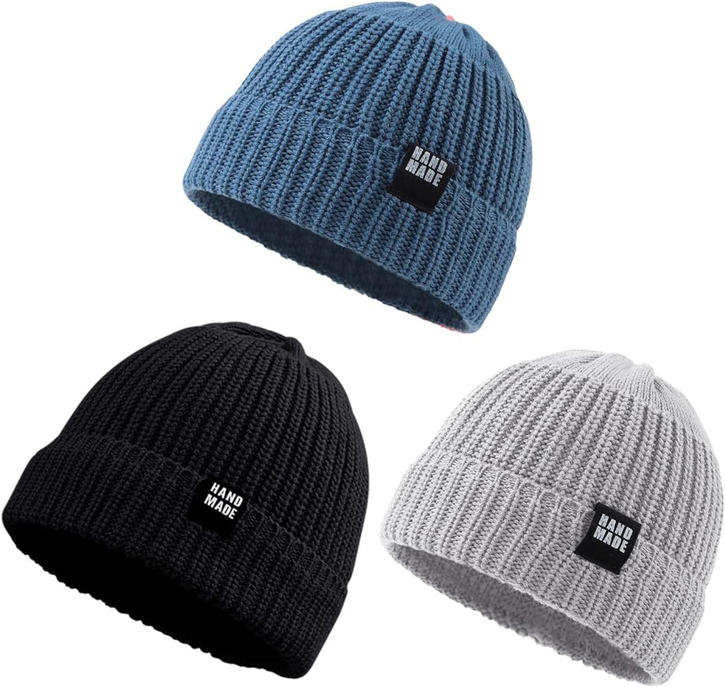Simple Knitted Baby Beanie Hip-Hop Boys Winter Hat Toddler Kids Bonnet for Girls 0-5Y | Amazon (US)