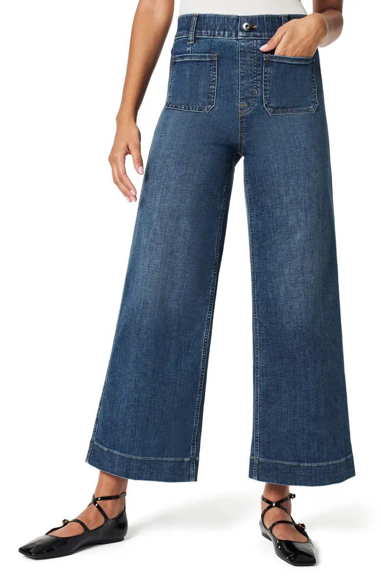 Crop Wide Leg Pull-On Jeans | Nordstrom