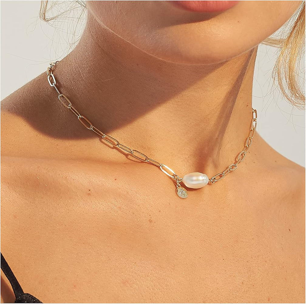 Dainty Layered Necklaces for Women Real Gold Plated Coin Choker Necklace Women Jewelry | Amazon (US)