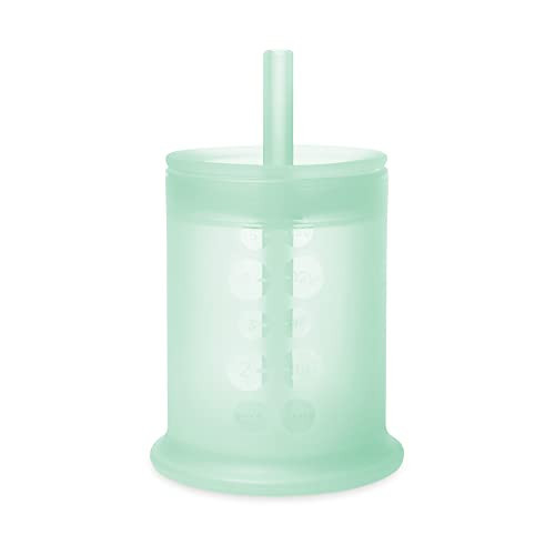 Olababy Silicone Training Cup with Straw Lid | Babies Water Drinking Cup | 6+ Mo Infant To 12-18 Months Toddler | Sippy Cup For Kids & Smoothie Cup | Baby Led Weaning (Mint, 5 oz) | Amazon (US)