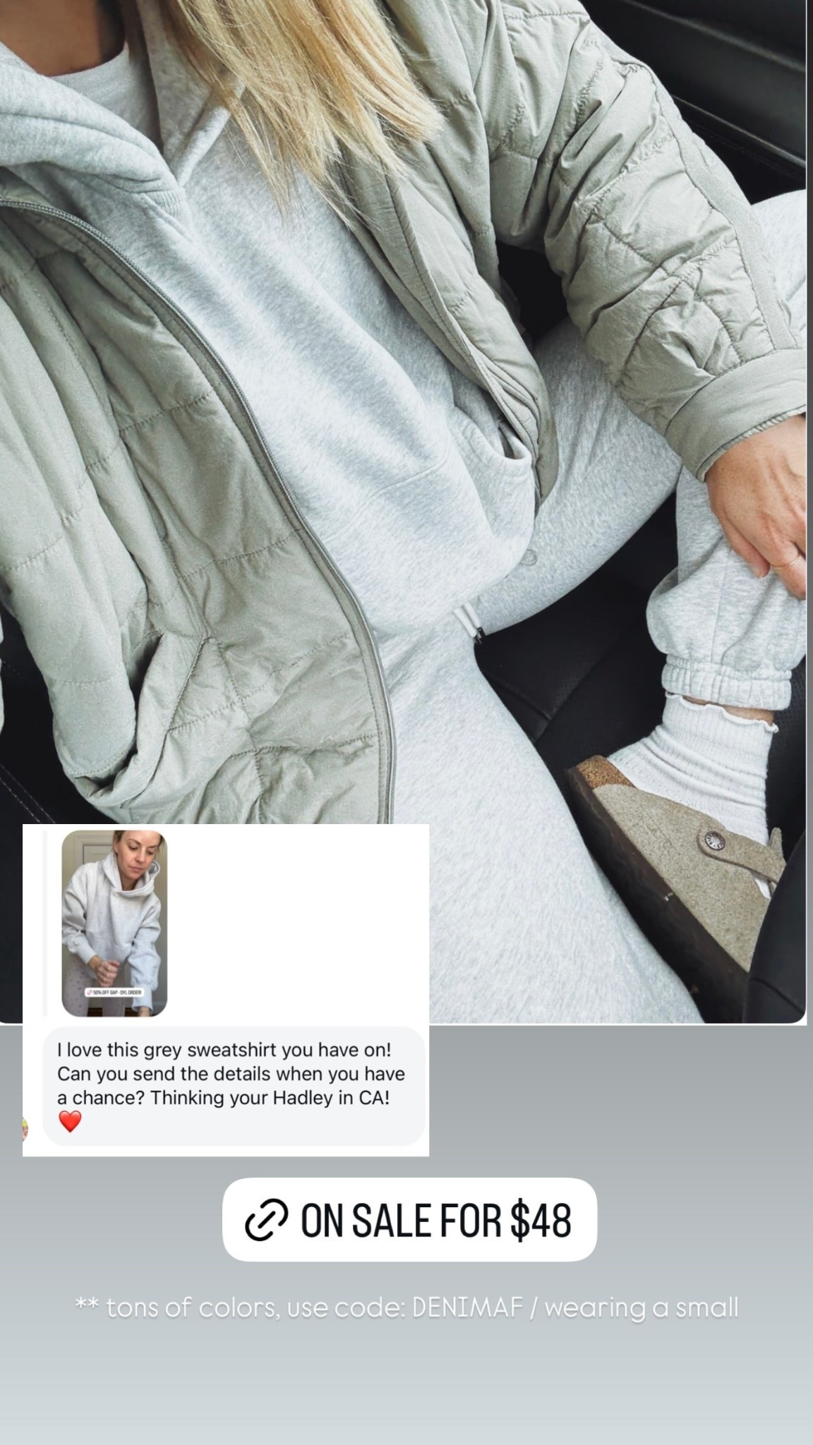 casual comfy finds. Use code: DENIMAF for extra 15% off. Small tops and XS bottoms, but wish I did smalls, so go tts 