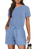 ANRABESS Women's Summer Casual Dressy Short Sleeve Tshirt One Piece Rompers Jumpsuit Beach Travel... | Amazon (US)