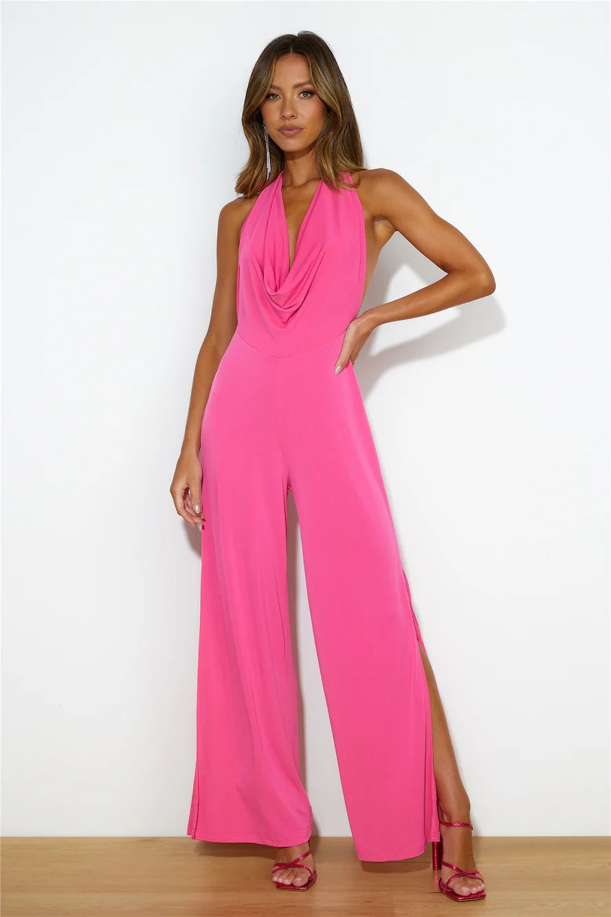 Party Now Jumpsuit Pink | Hello Molly