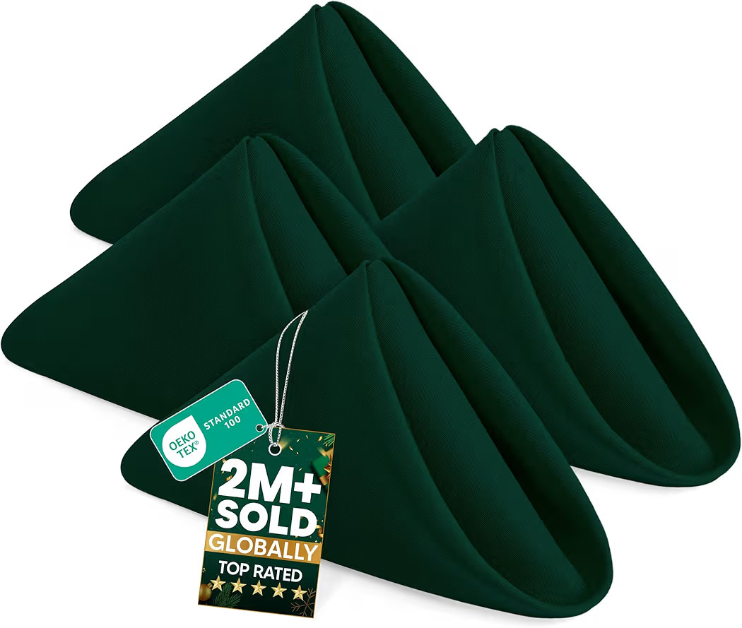 Utopia Home [24 Pack, Hunter Green] Cloth Napkins 17x17 Inches, 100% Polyester Hemmed Edges, Wash... | Amazon (US)