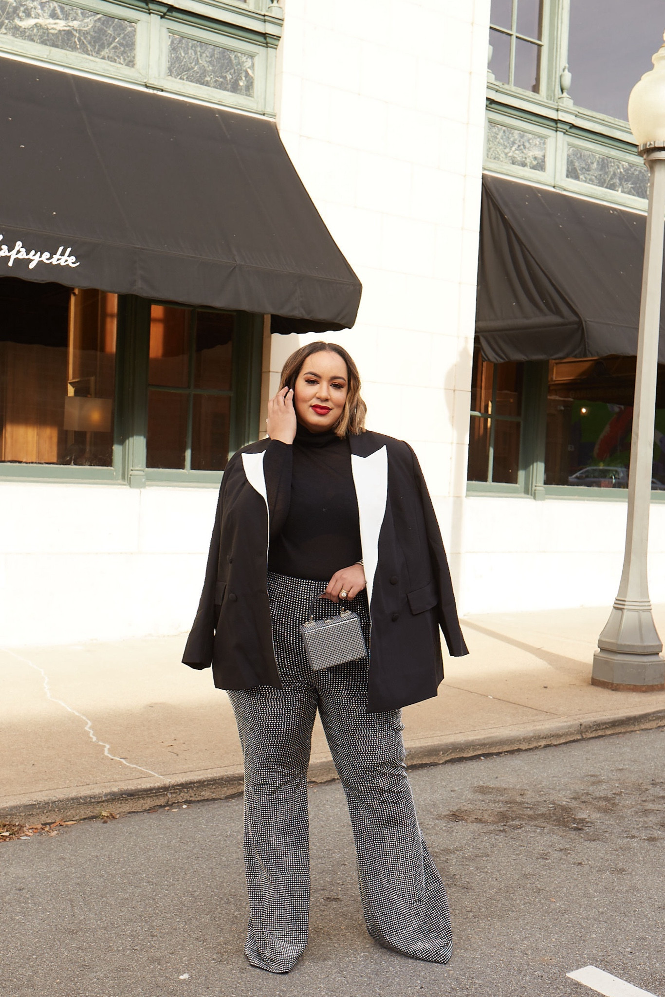 Live these sparkly pants from Good American! Paired with a blazer from Eloquii 

#LTKplussize #LTKHoliday #LTKmidsize