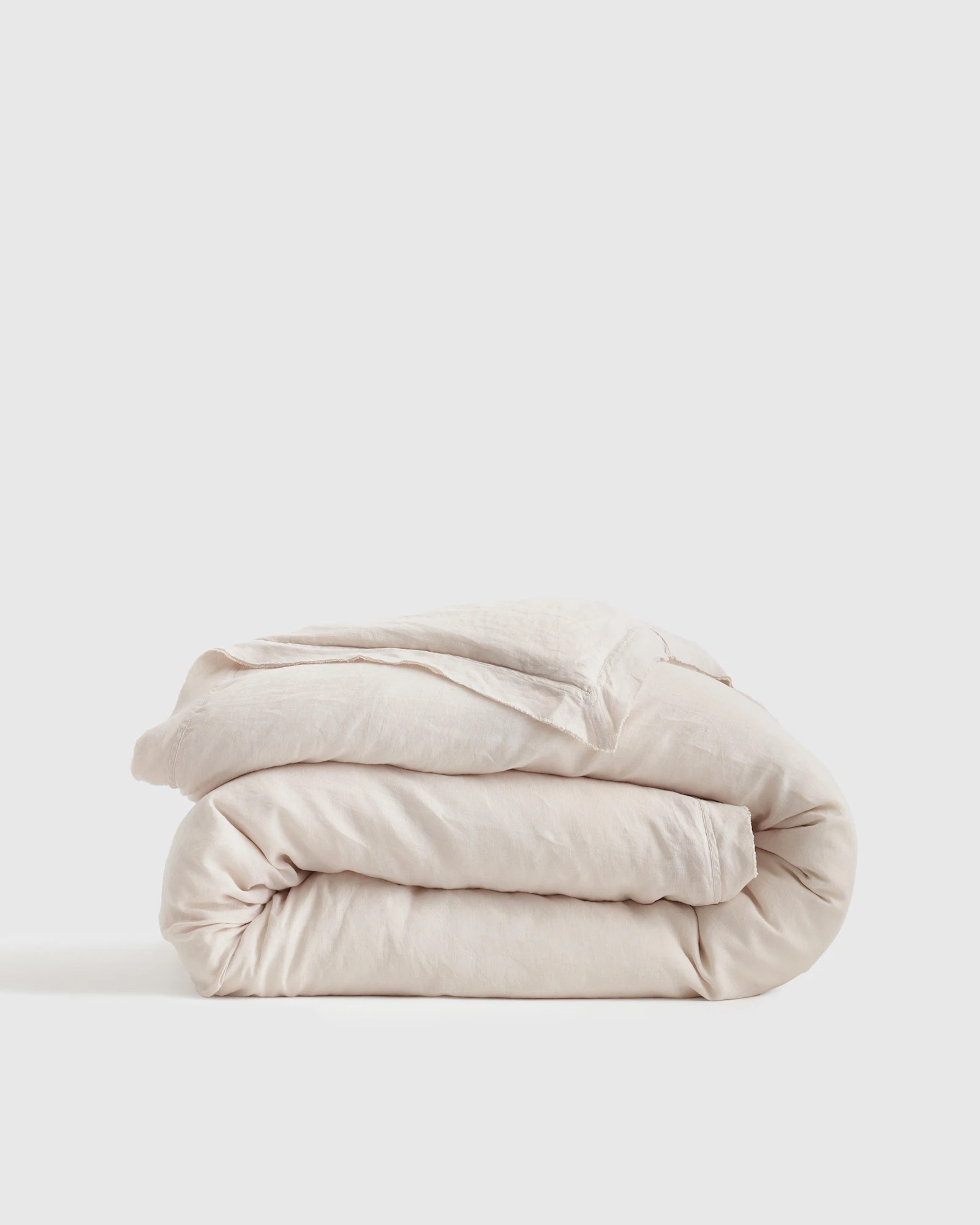 Quince | European Linen Double Flange Duvet Cover in Mist, Size Twin | Quince