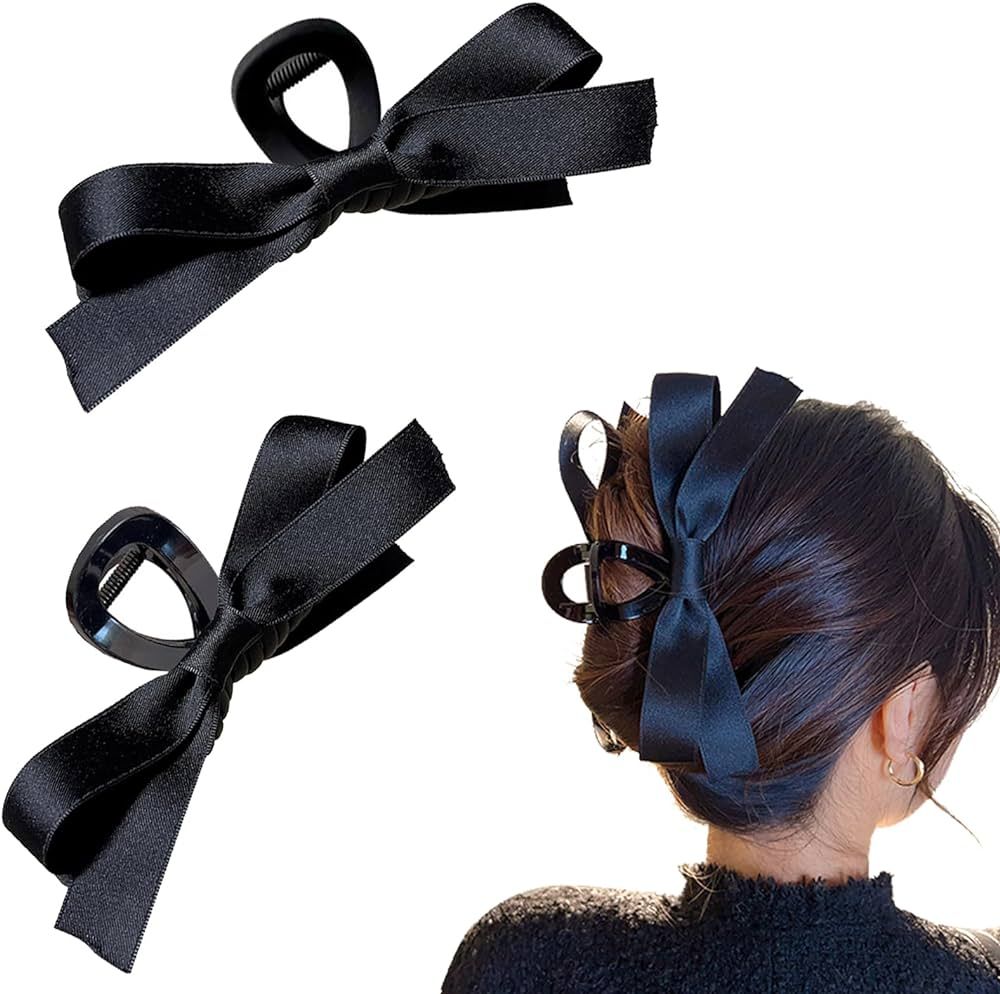 Bow Hair Claw Clip for Women Girls,Bow-knot Hair Claw Clips Barrettes for Thick Thin Hair,Big Bow... | Amazon (US)